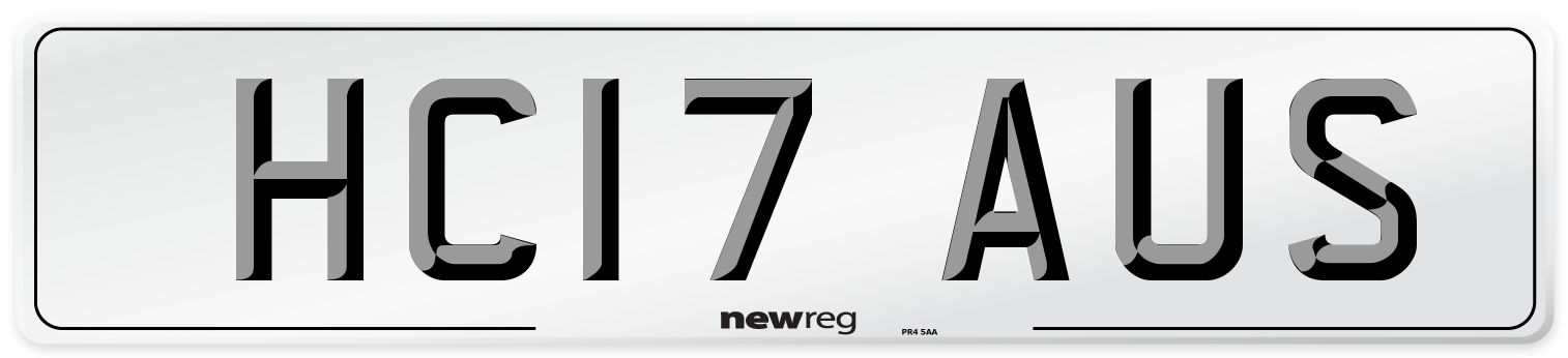 HC17 AUS Number Plate from New Reg